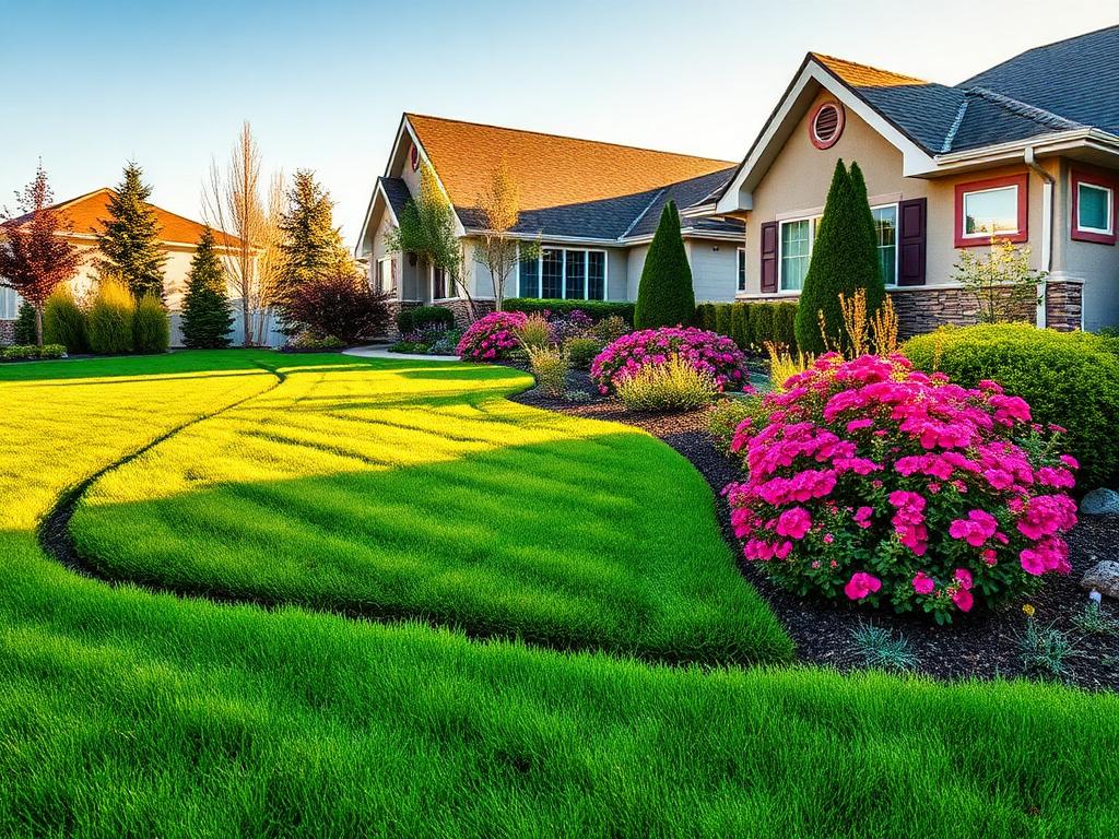 Manicured residential lawn in Boise